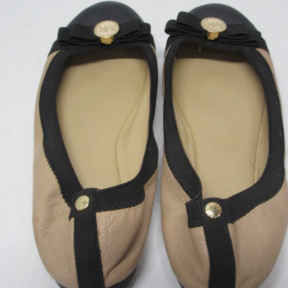 Black & Beige Michael Kors Dixie Ballet Flats in Size 8M - Picture 4 of 6